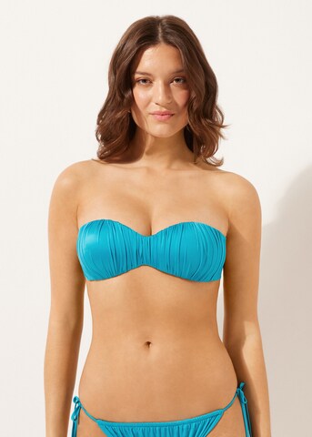 CALZEDONIA Bandeau Bikini Top in Blue: front