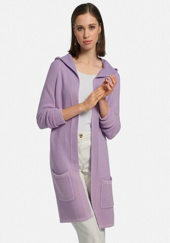 Peter Hahn Knit Cardigan in Purple: front