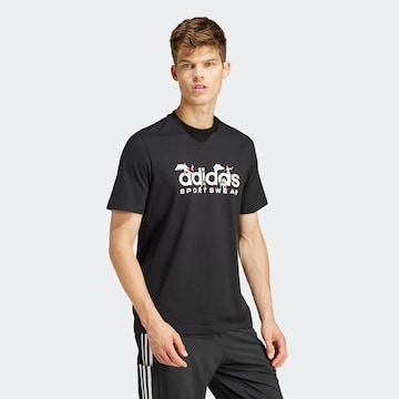 ADIDAS SPORTSWEAR Μπλουζάκι σε μαύρο: μπροστά