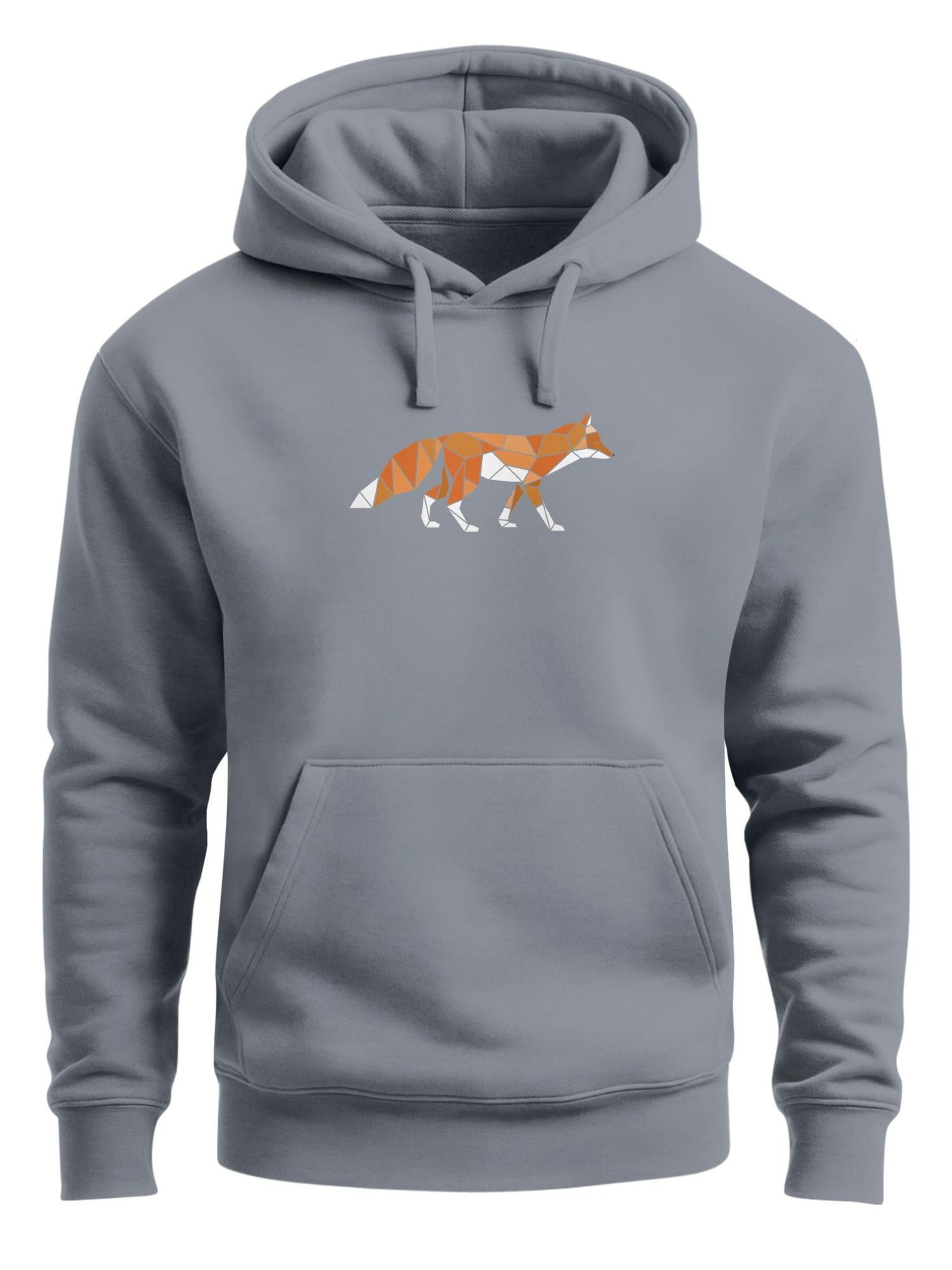 Neverless Sweatshirt 'Fuchs Polygon' in Grey: front