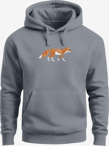 Neverless Sweatshirt 'Fuchs Polygon' in Grau: Vorderseite