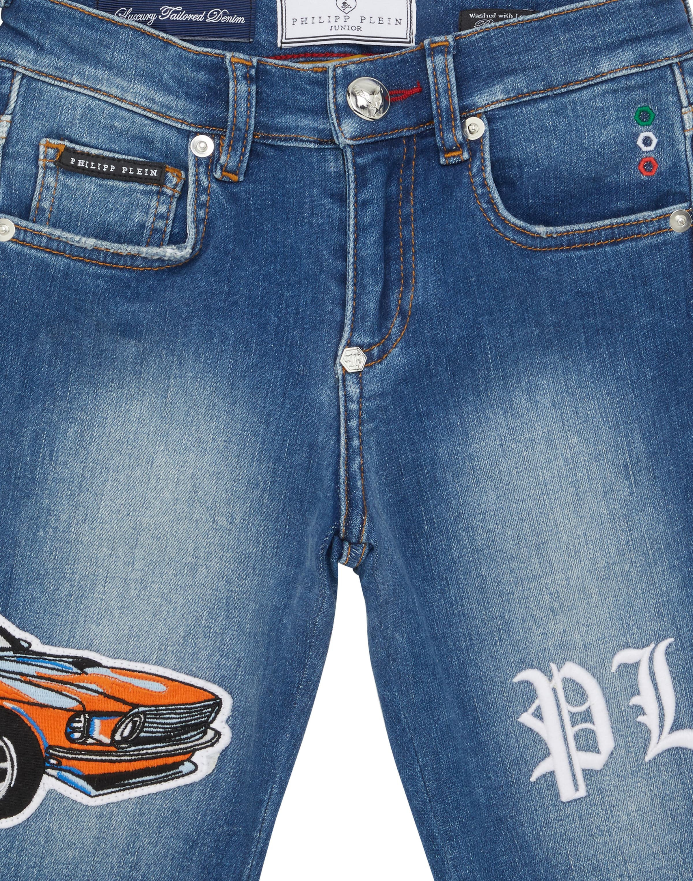 Philipp Plein - regular Vaquero 'Racing' en azul