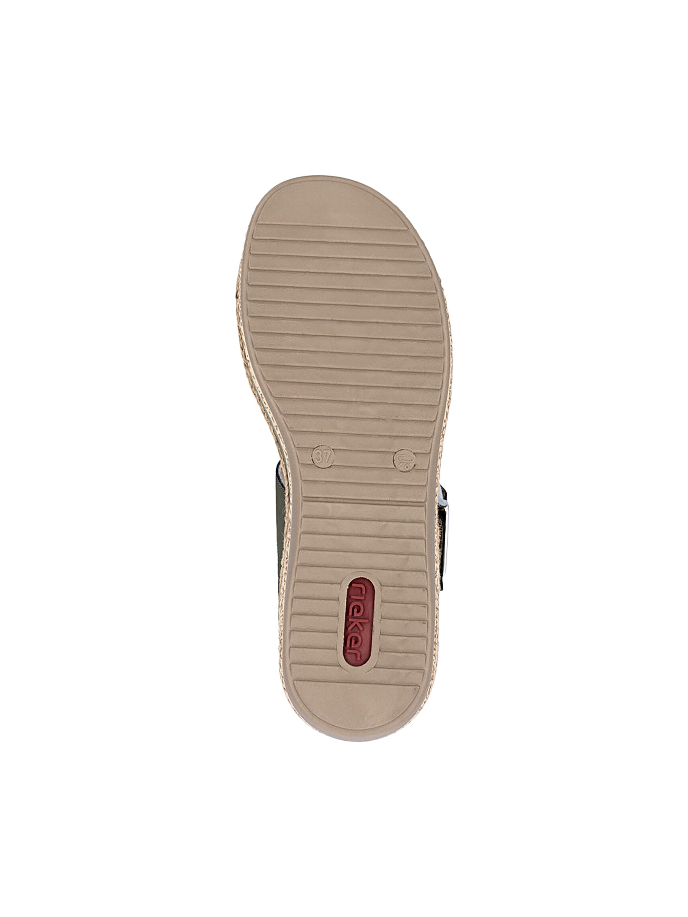 Rieker Sandały 'Rimo-Sandalen aus Leder mit Keilabsatz' w kolorze zielony