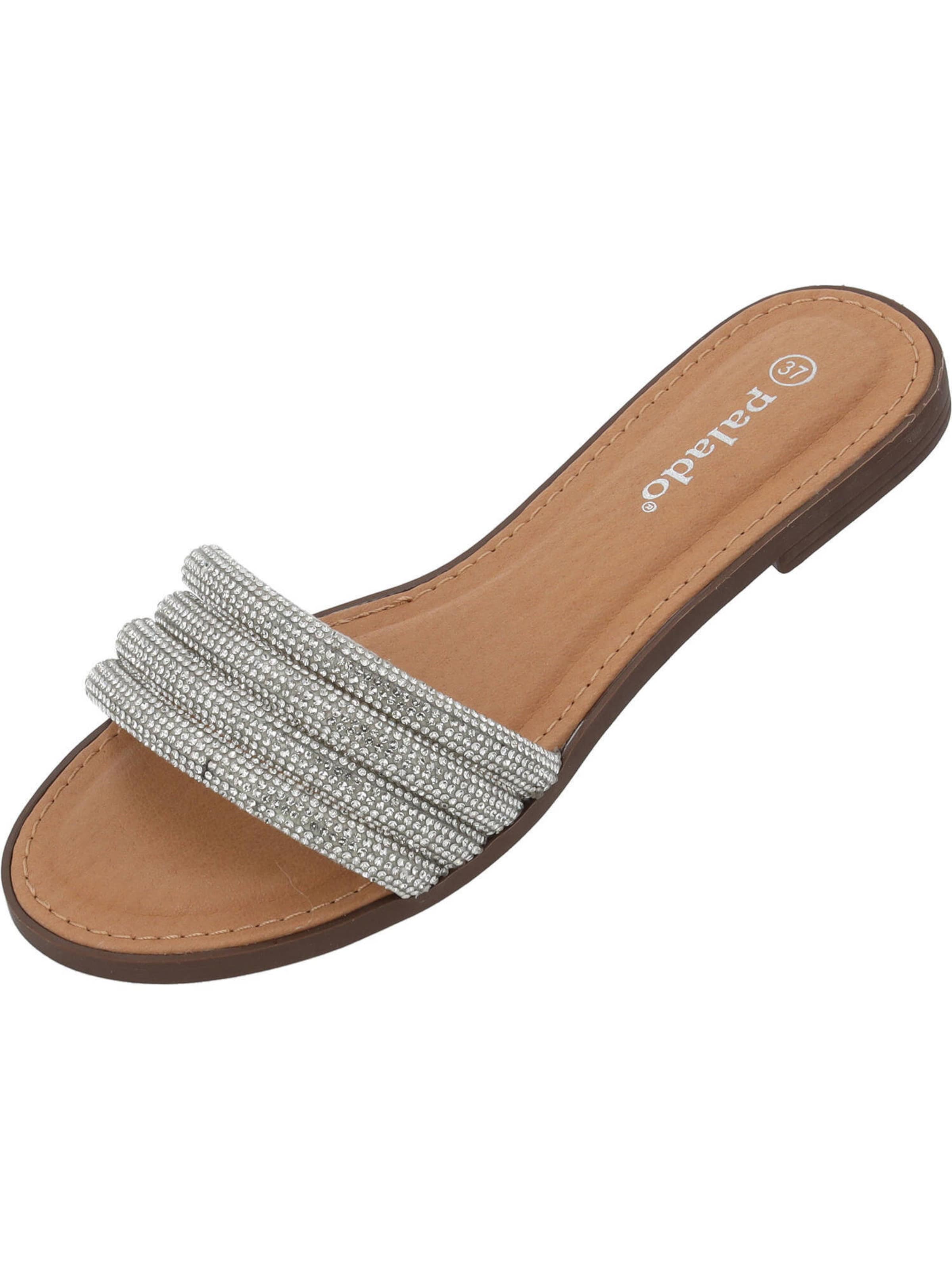 Palado by Sila Sahin Pantolette 'Jeemi' in Silber: Vorderseite