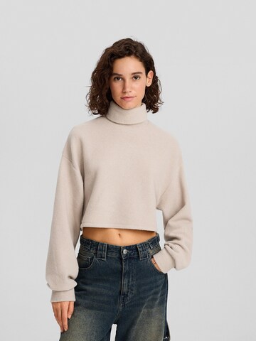 Bershka Sweater in Beige: front