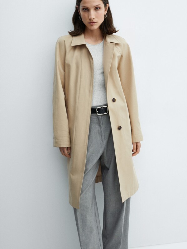 MANGO Between-Seasons Coat 'CLASSIC' in Kitt