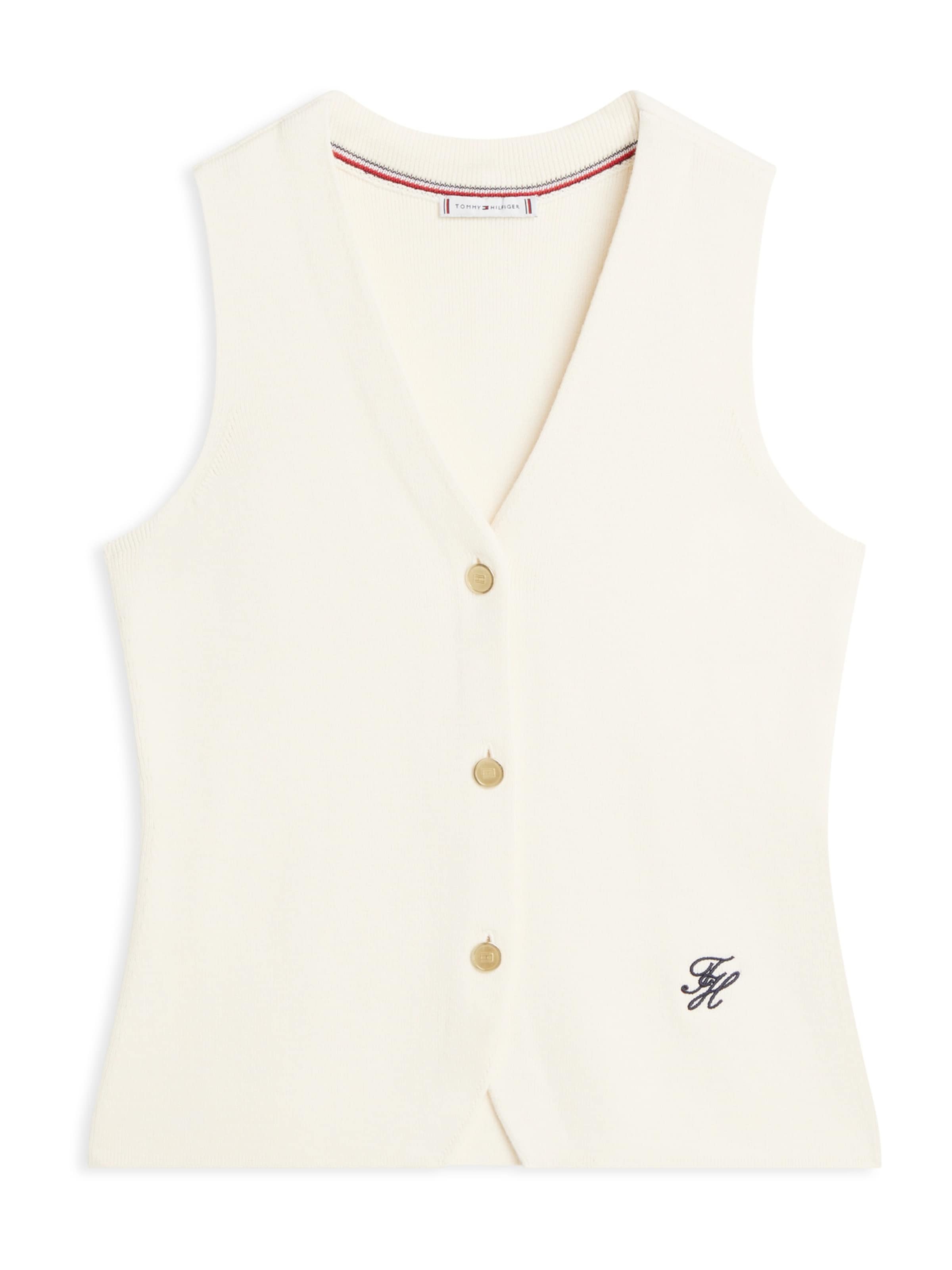 TOMMY HILFIGER Kamizelka z dzianiny w kolorze beżowy: przód