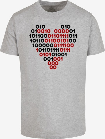 T-Shirt 'I Love You 01001001 Binary Code Herz Valentinstag' F4NT4STIC en gris : devant