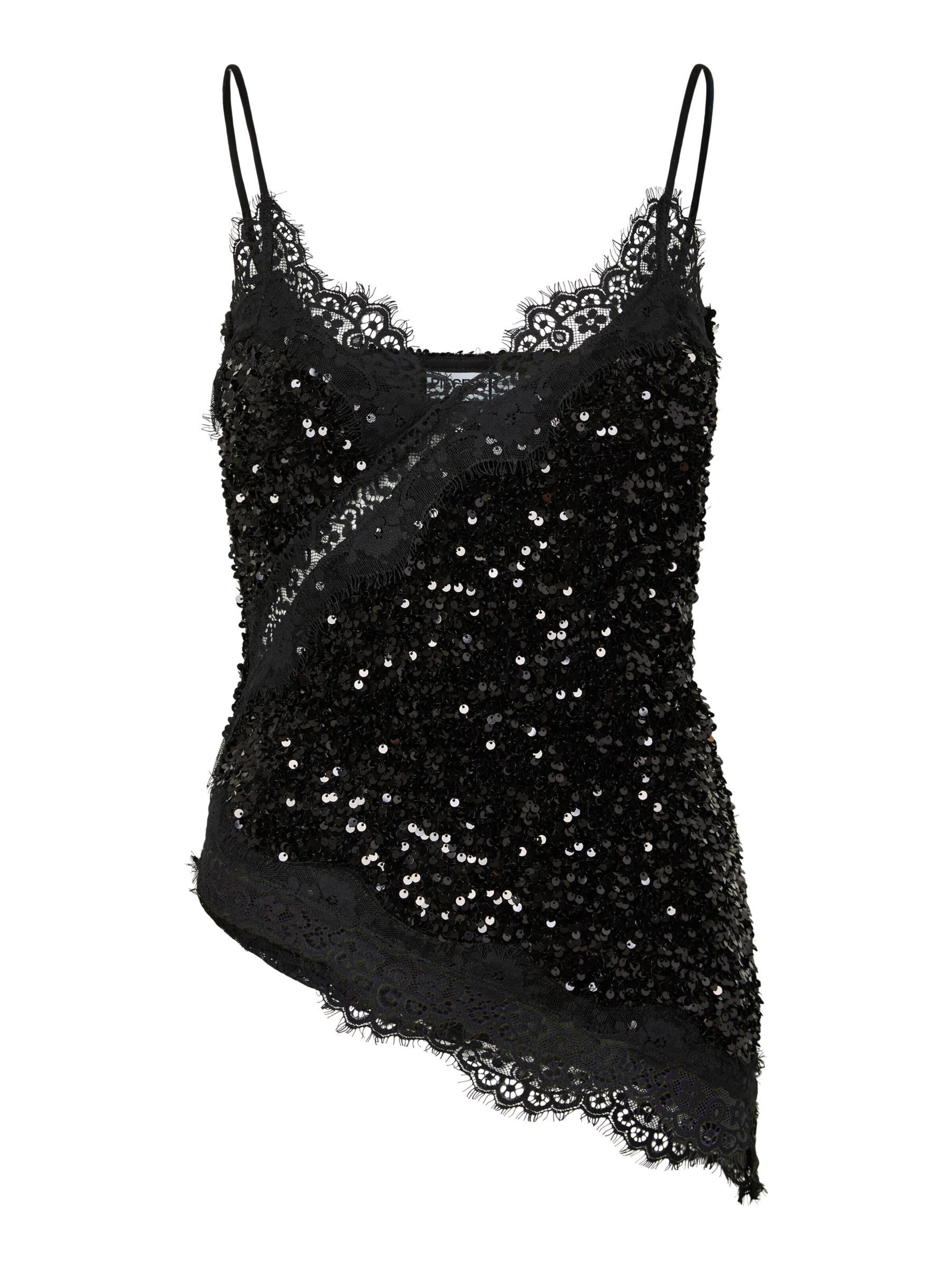 PIECES Top 'KAMMY' in M in de kleur Zwart, Productweergave