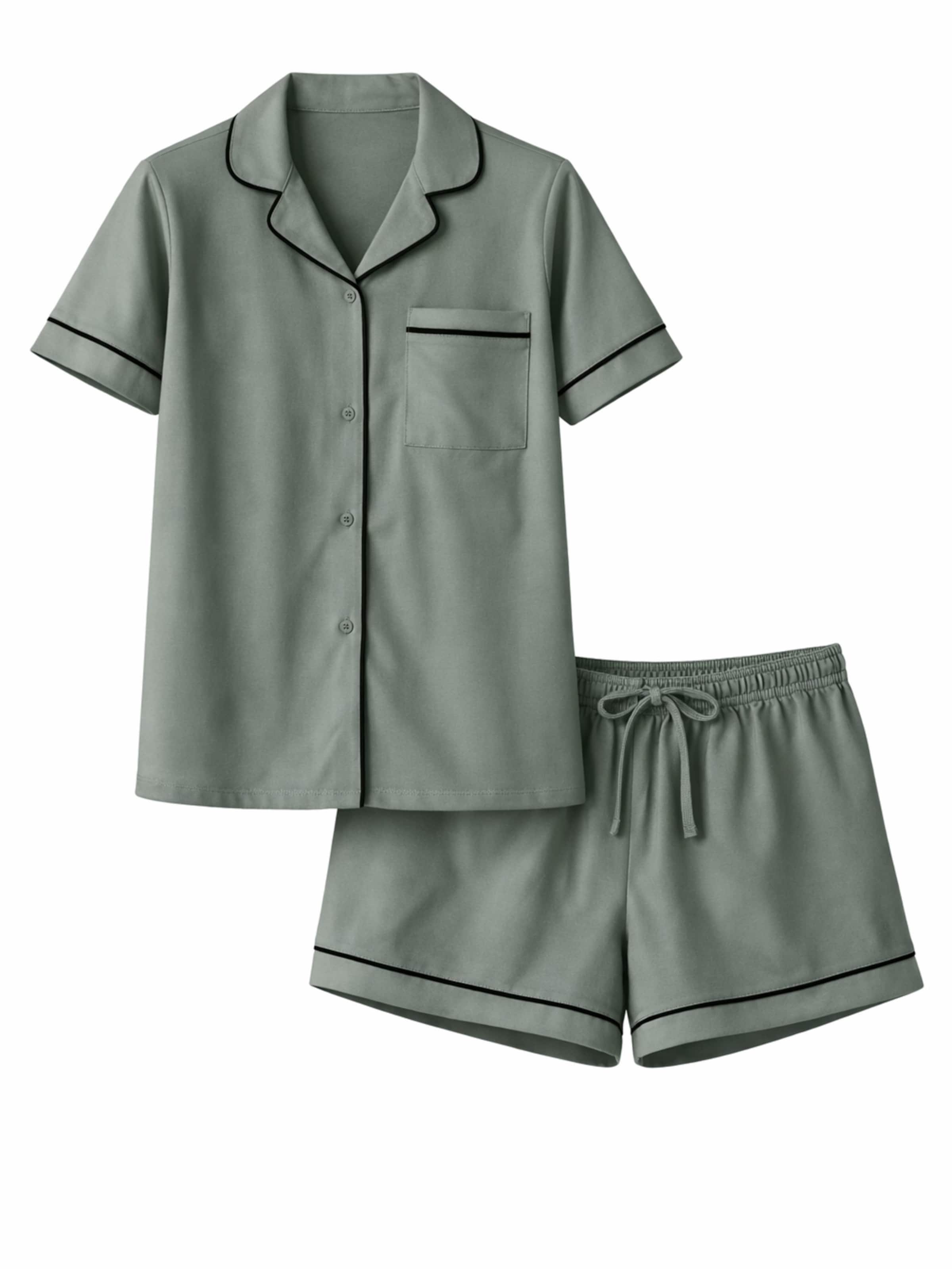 LEAFLETIC Pajama Pants 'Leafletic Women’s Night Wear Short Set' in Green: front