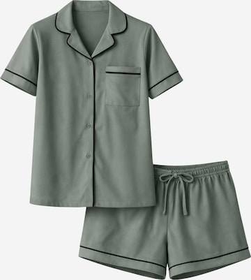 LEAFLETIC Pyjamabroek 'Leafletic Women’s Night Wear Short Set' in Groen: voorkant