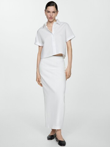 MANGO Bluse 'Stitch' i hvid