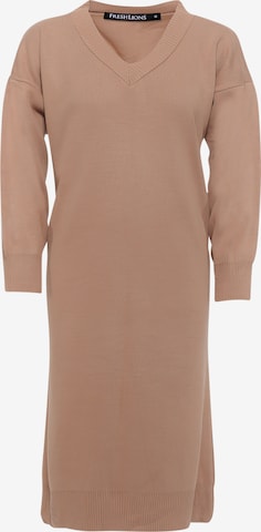 FRESHLIONS Knitted dress 'Rahel' in Brown: front