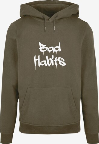 Sweat-shirt 'Bad Habits' Merchcode en vert : devant