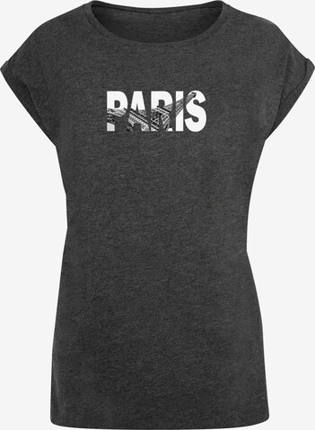Merchcode Shirt 'Paris Eiffel Tower' in Grijs: voorkant