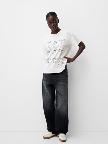 Bershka T-Shirt in Weiß