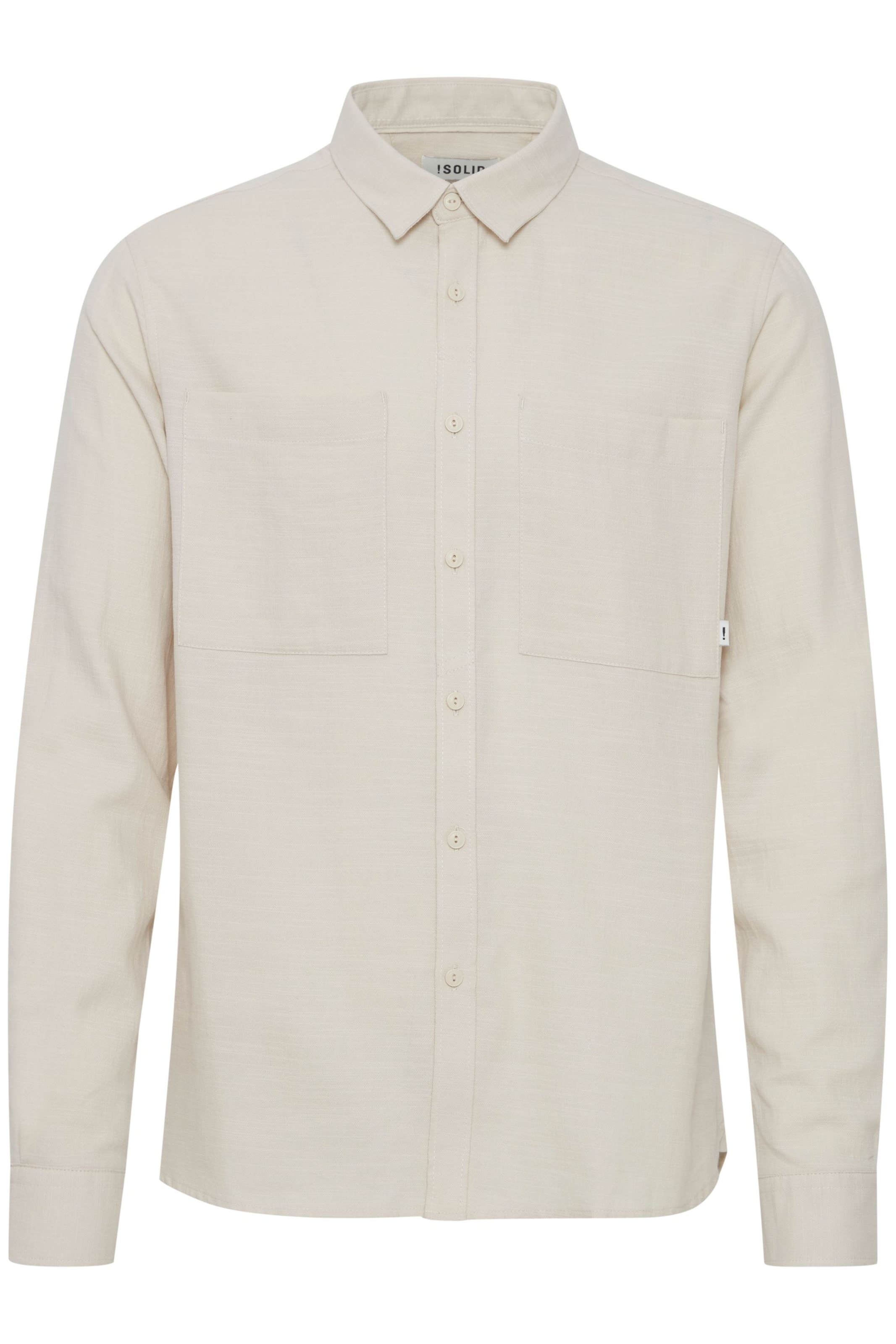 !Solid Regular Fit Hemd in Beige: Vorderseite