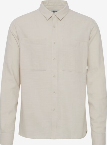 !Solid Button Up Shirt in Beige: front