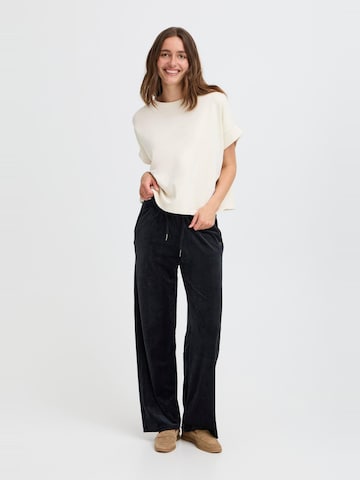 Oxmo Regular Broek ' OXEBBA WIDE LEG ' in Zwart