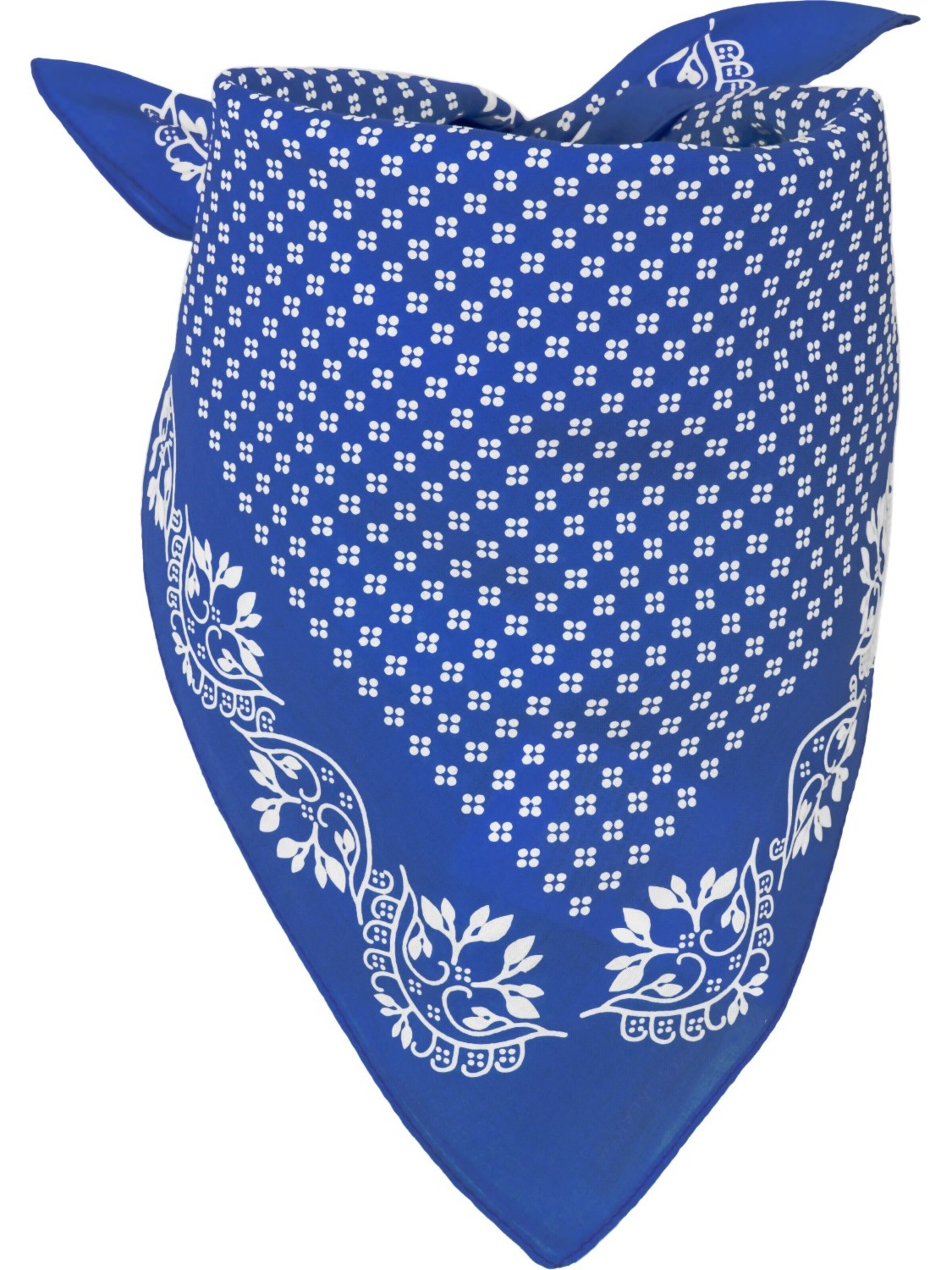 styleBREAKER Shawl 'Baumwolle Dreieckstuch mit Blümchen Muster' in Blue: front