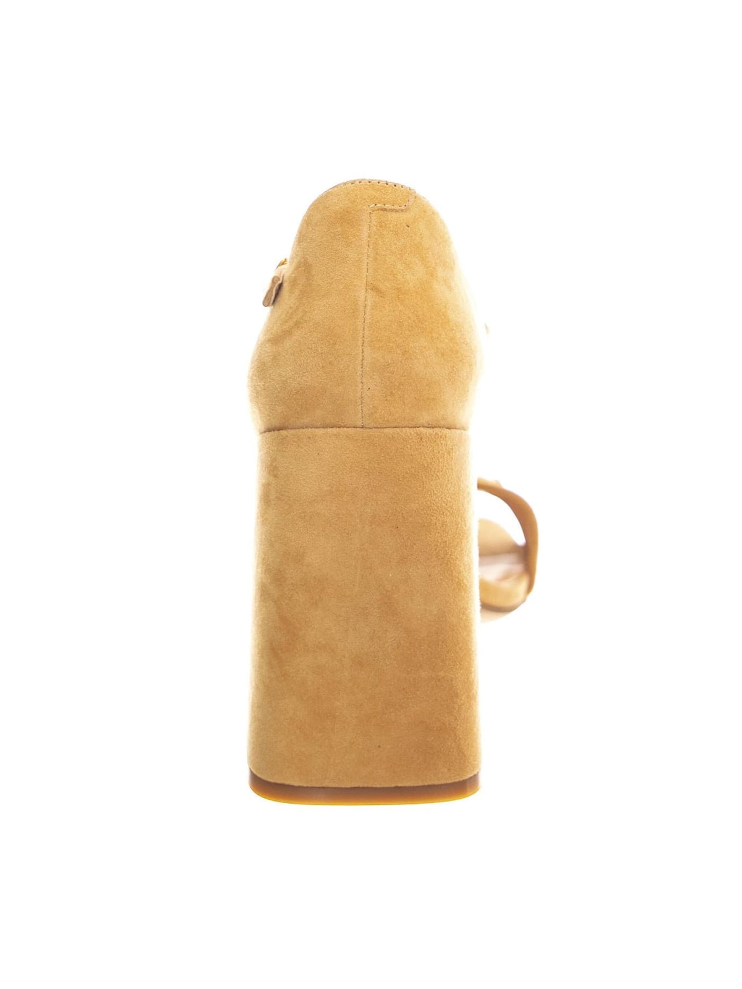 Jeffrey Campbell Sandały 'Pop-Star-B Natural Gold Suede' w kolorze beżowy