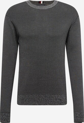 Tommy Hilfiger Tailored Pullover 'Houndstooth' in Schwarz: predná strana