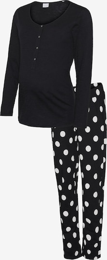 MAMALICIOUS Pyjama 'Mira' en noir / blanc, Vue avec produit