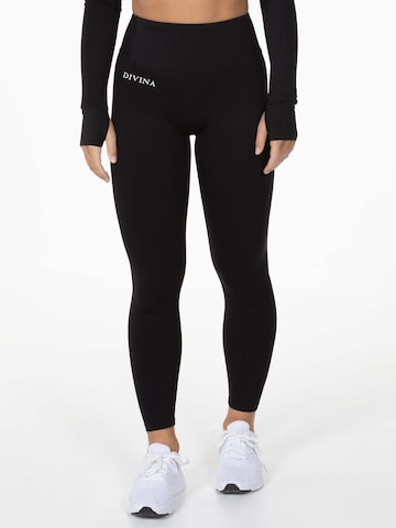 Slimfit Pantaloni sportivi 'Valens' di Divina in nero: frontale
