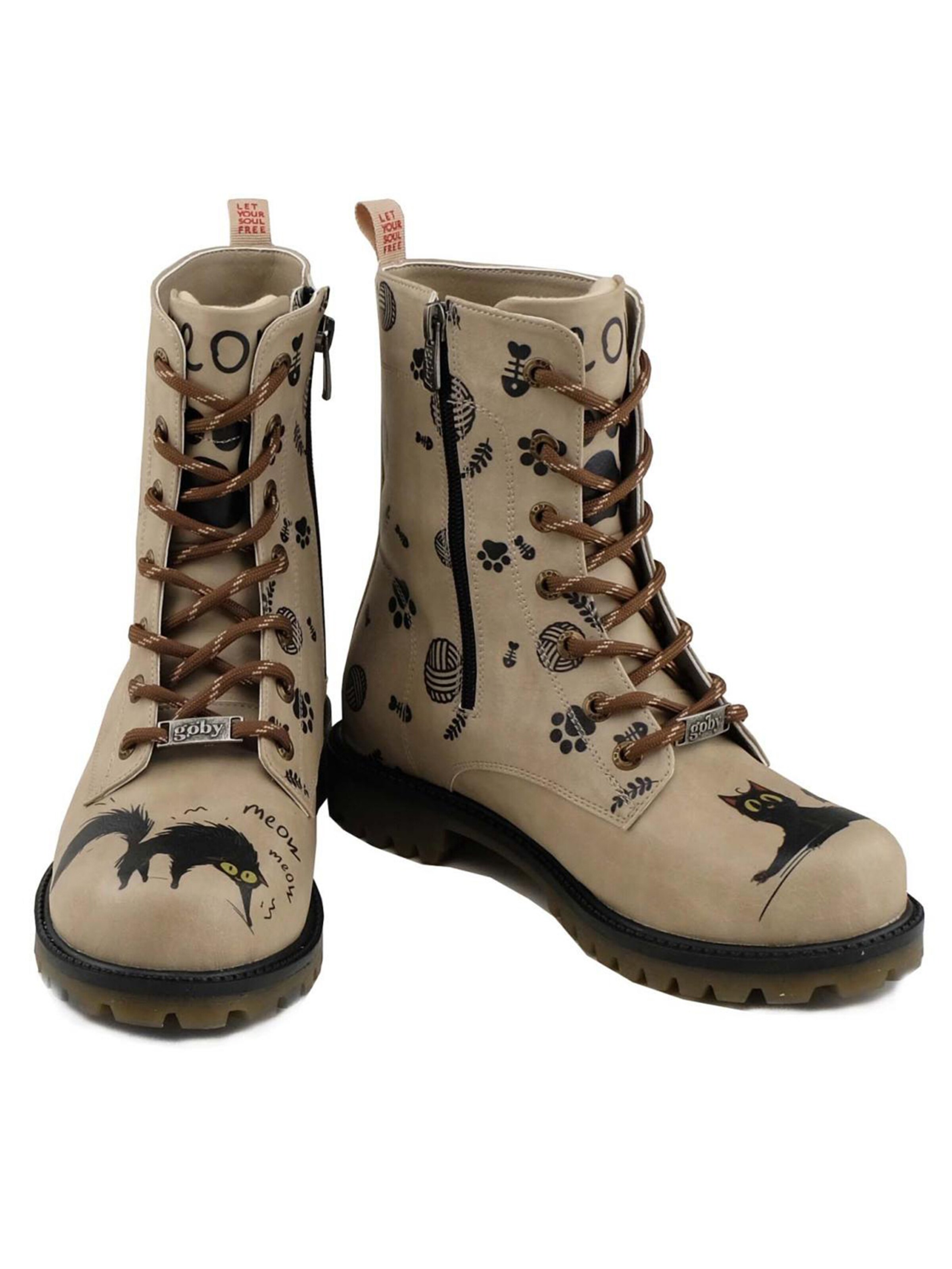 Goby Schnürstiefel 'Goby MAT102'‌‌‌‌‌‌ in Beige