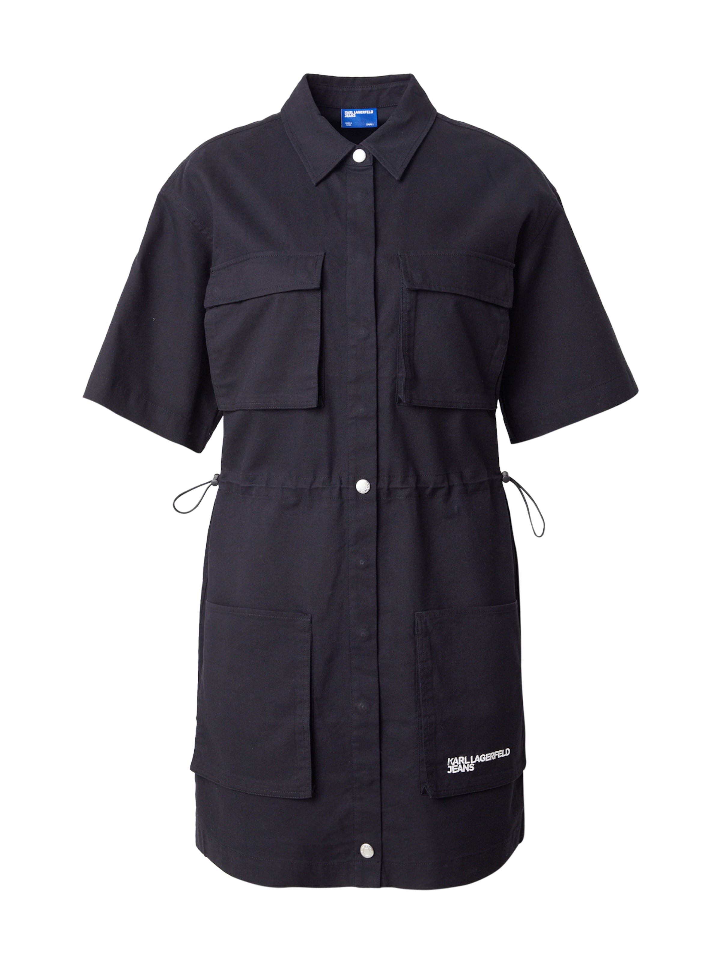 Rochie tip bluză de la KARL LAGERFELD JEANS pe negru: față