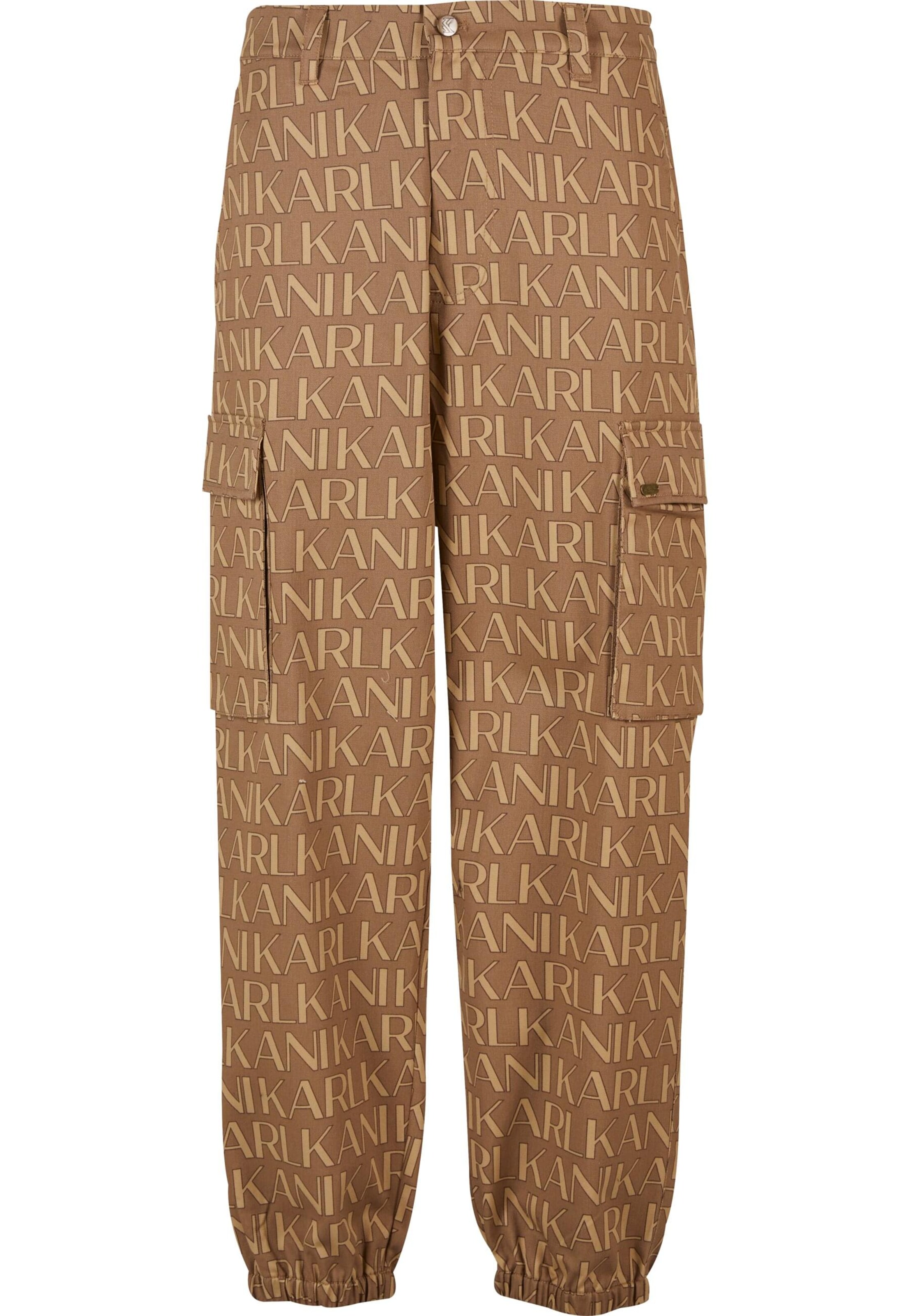 Karl Kani Tapered Cargo trousers in Brown: front