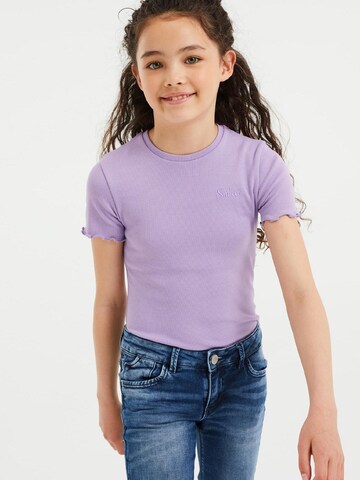 T-Shirt WE Fashion en violet : devant