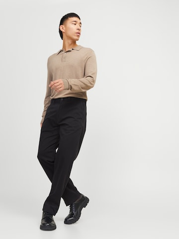 JACK & JONES regular Lærredsbukser 'JPSTKane Barret' i sort