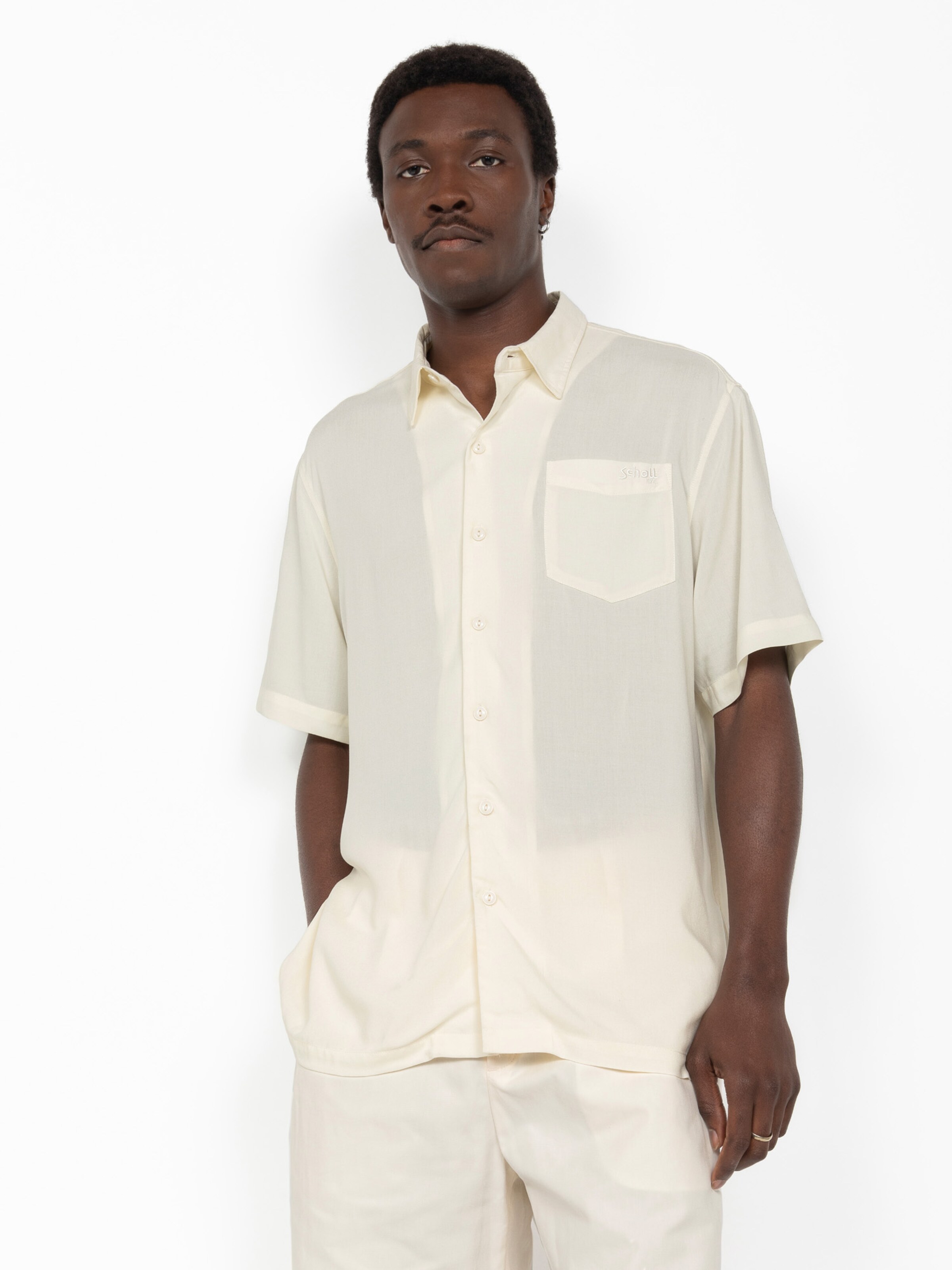 Schott NYC Shirt in White: front