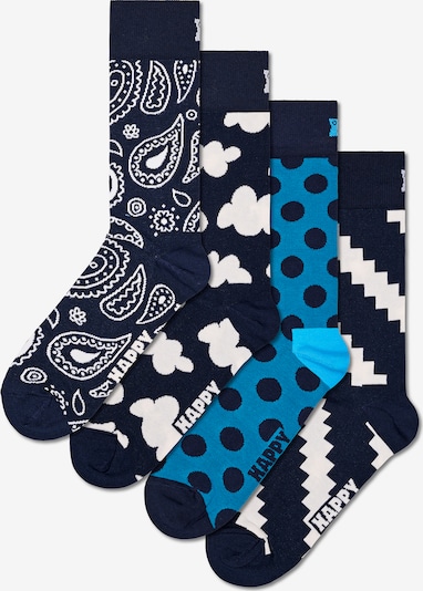 Șosete 'Moody' Happy Socks pe bleumarin / cyan / alb, Vizualizare produs