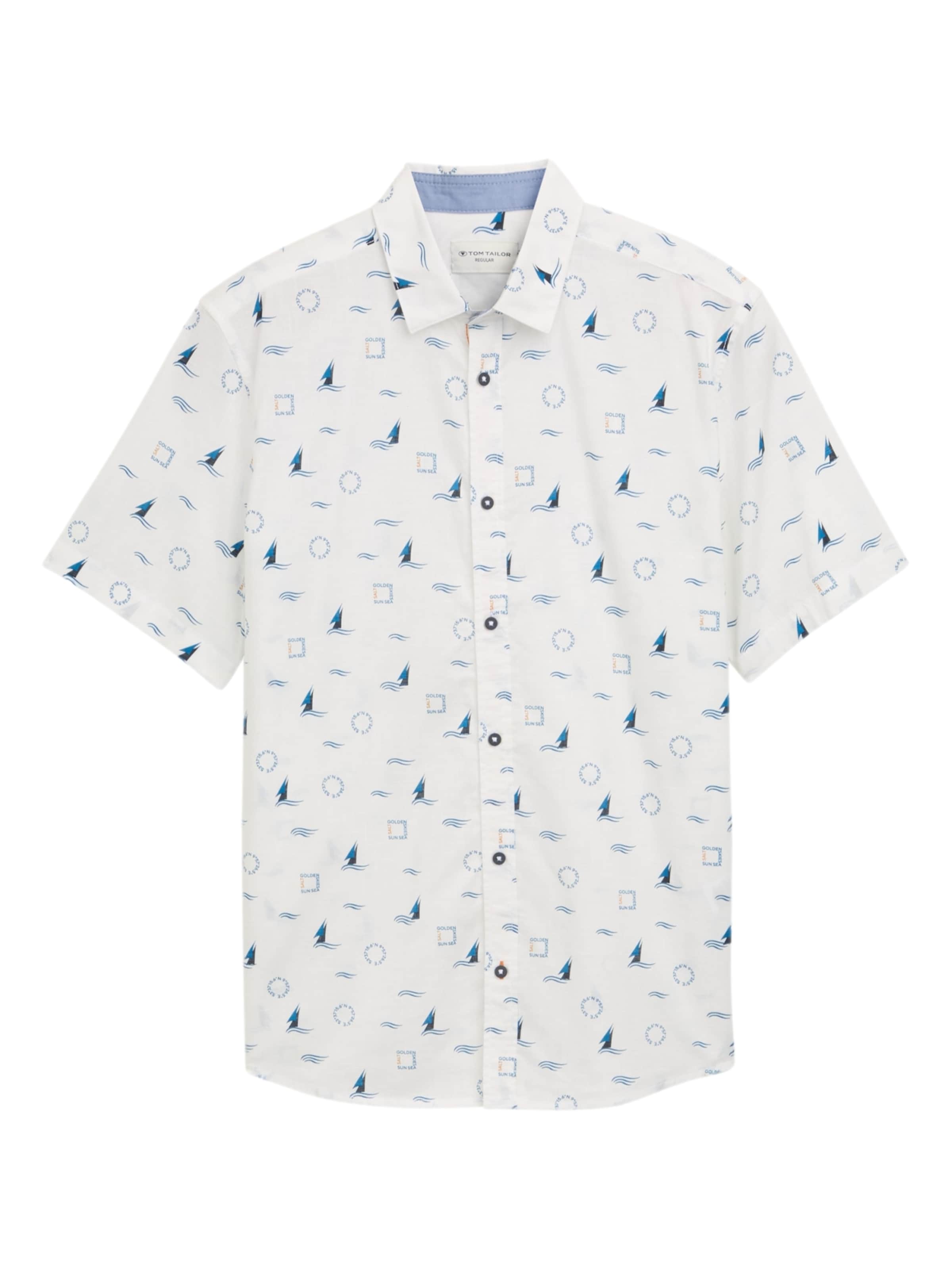 TOM TAILOR Button Up Shirt in Blue / White, Item view