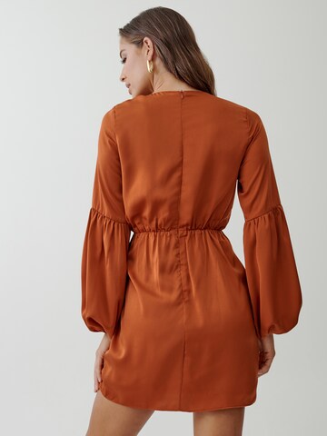 Robe 'EMERIE' Tussah en bronze