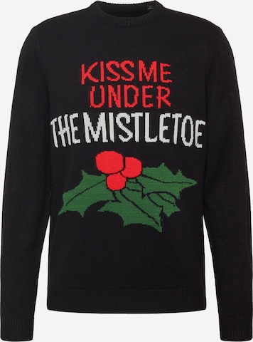 Only & Sons Sweater 'XMAS' in Black: front