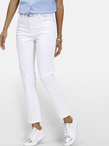 bonprix Slimfit Broek in Wit: voorkant