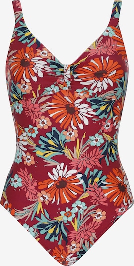 SUNFLAIR Badeanzug in S/B in hellblau / orange / pink / dunkelrot, Produktansicht