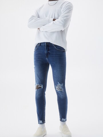 Pull&Bear Skinny Farmer - kék