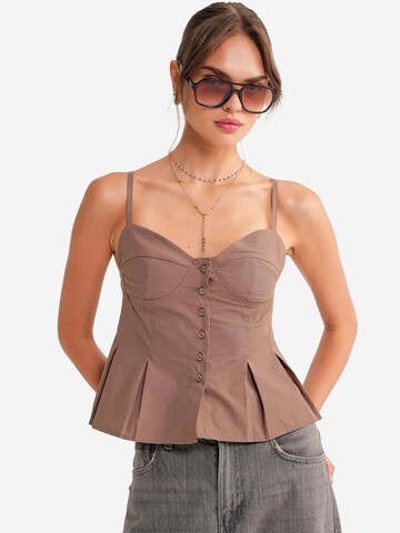 MixRay Top in Brown: front