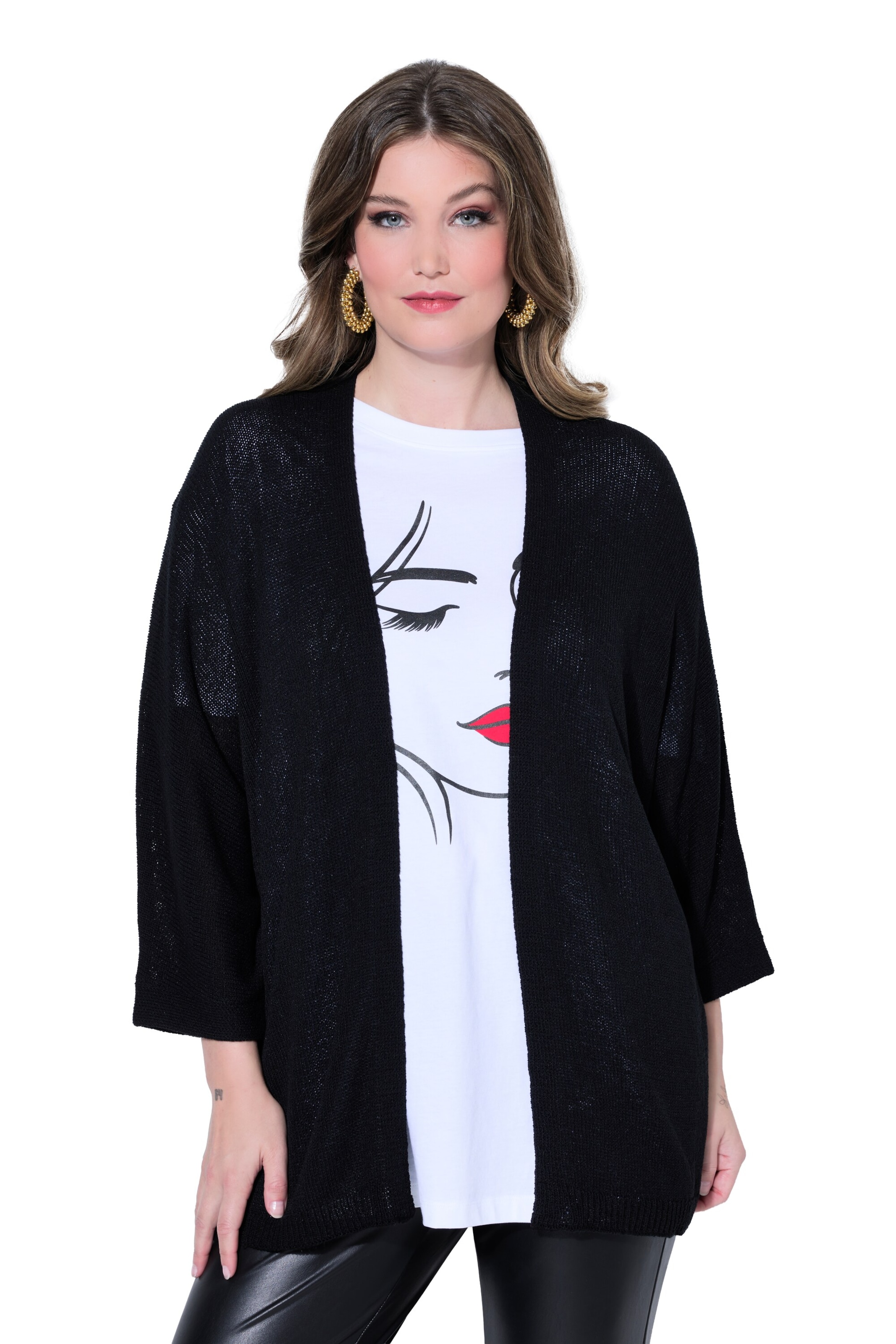 MIAMODA Strickjacke in Schwarz: Vorderseite