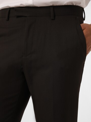 Coupe slim Pantalon à plis 'California' Finshley & Harding en marron
