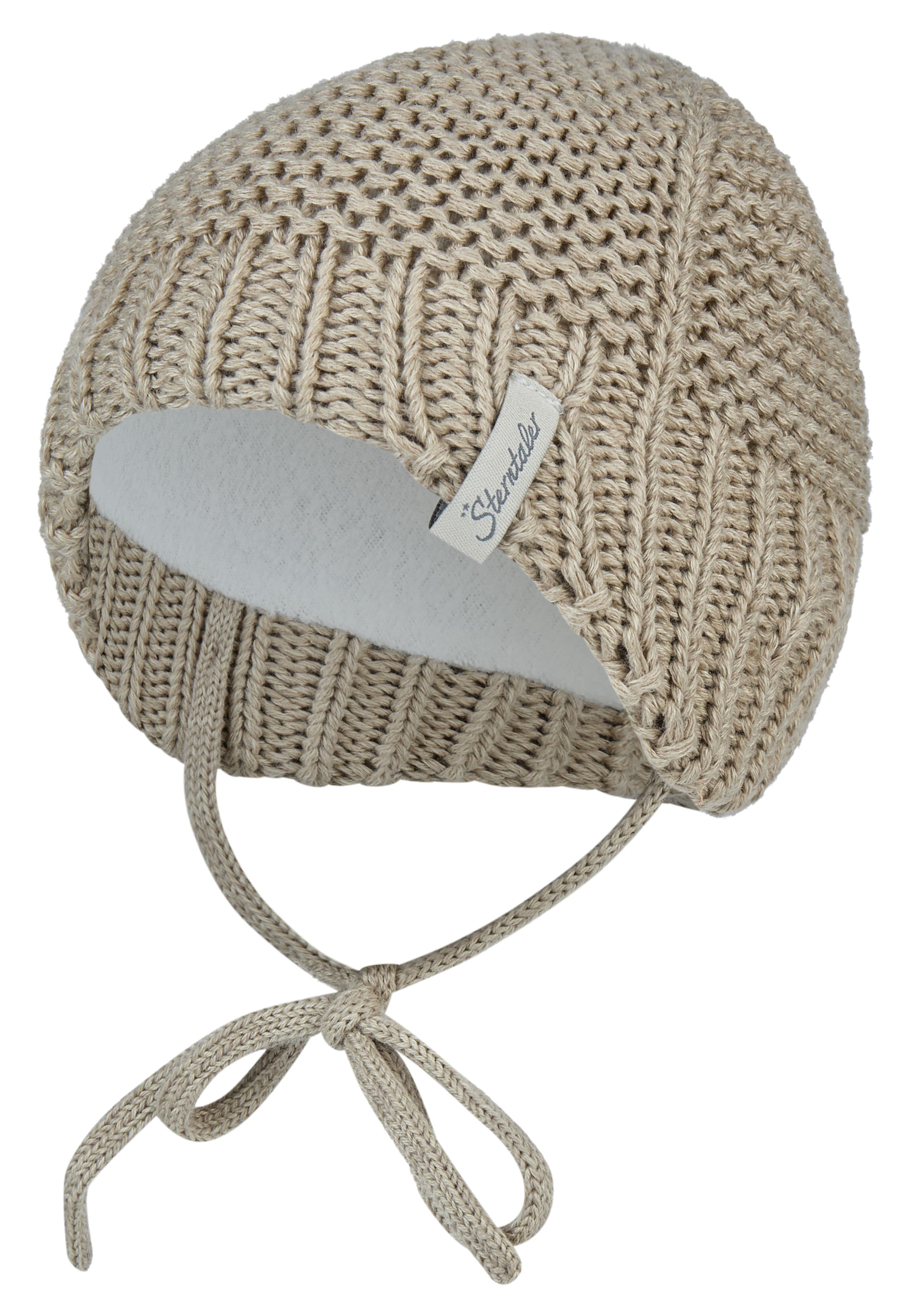 STERNTALER Beanie 'Mouline' in Beige: front