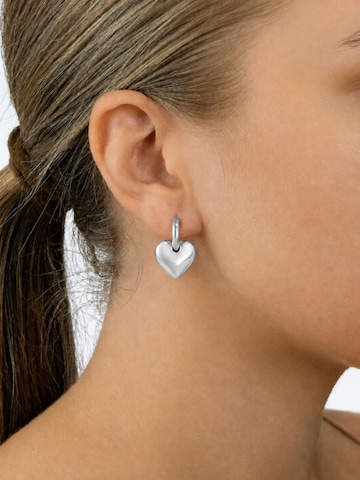 Fräulein Wunder - Pendientes 'Heart' en plata