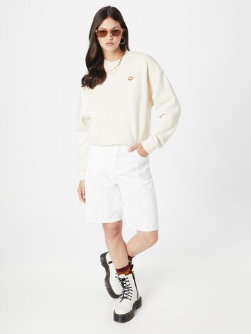 Iriedaily - Sweatshirt 'Grin Cat' em branco