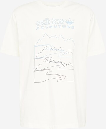 ADIDAS ORIGINALS Μπλουζάκι 'Adventure Mountain Front' σε λευκό: μπροστά