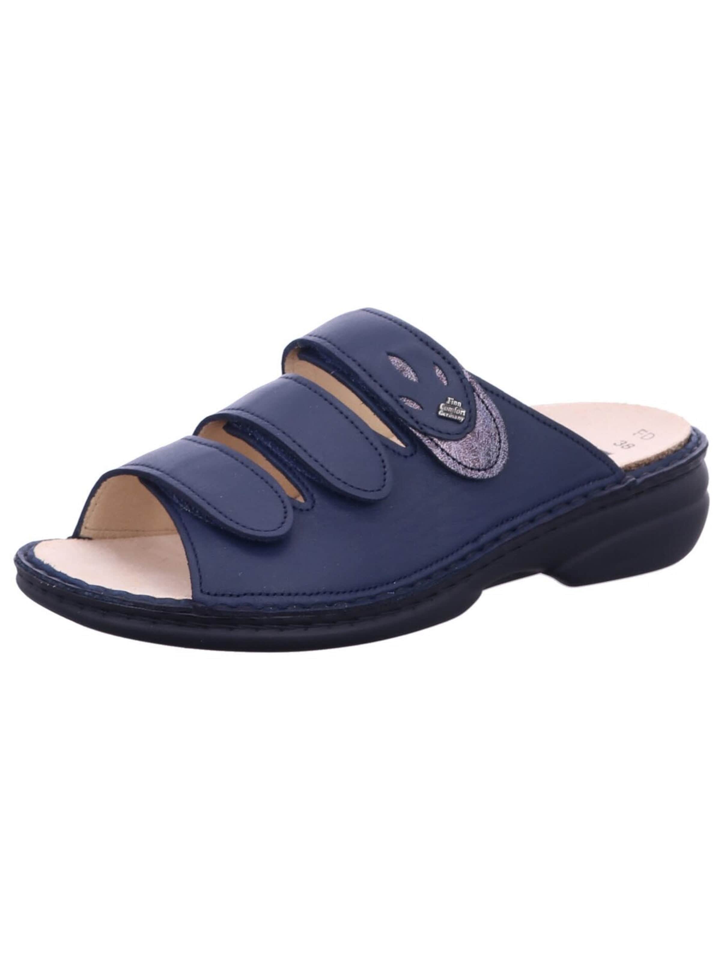 Finn Comfort - Zapatos abiertos 'Pantolette Damen 02554 902821 Echtleder in blau' en azul: frente