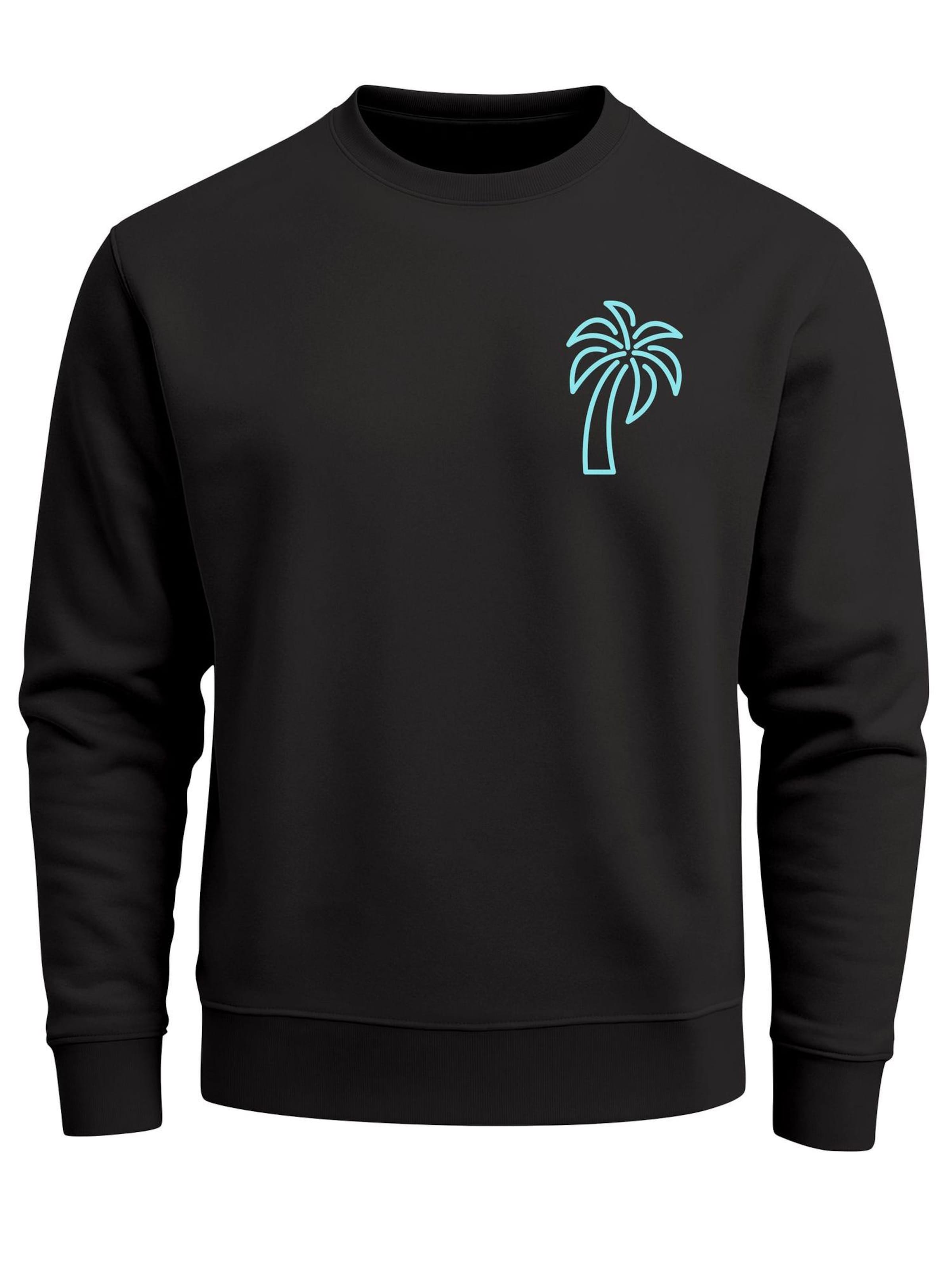 Neverless Sweatshirt 'Palm Lineart Logo' in Black: front